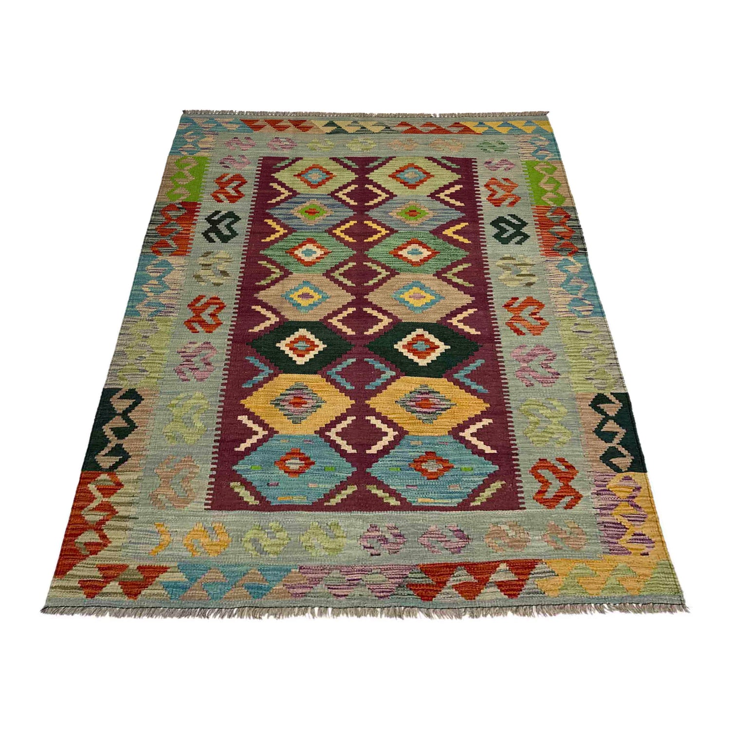 Handmade Multi Kilim Geometric 4x6 ft