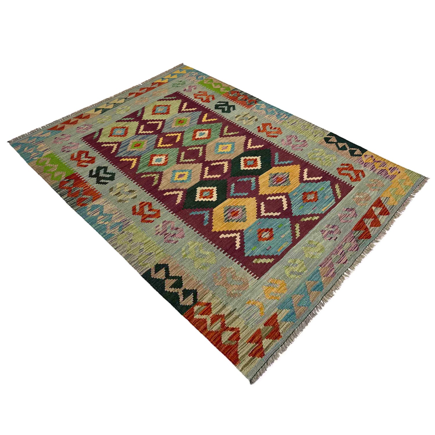 Handmade Multi Kilim Geometric 4x6 ft