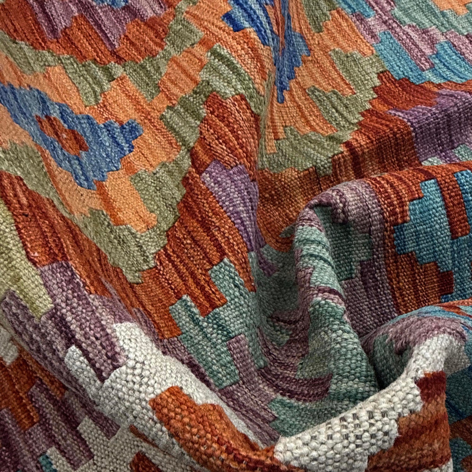Handmade Multi Kilim Geometric 5x8 ft