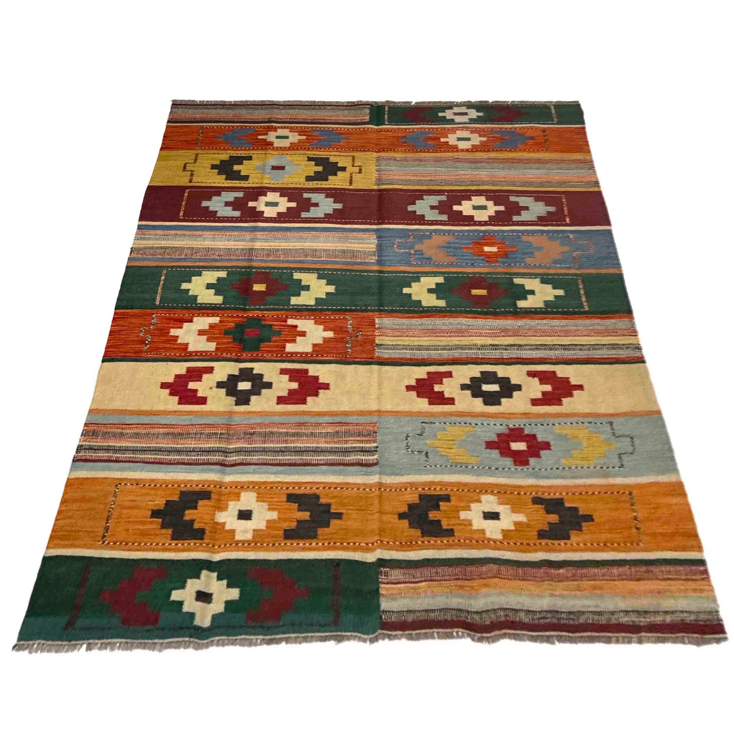 Handmade Multi Kilim Geometric 5x8 ft