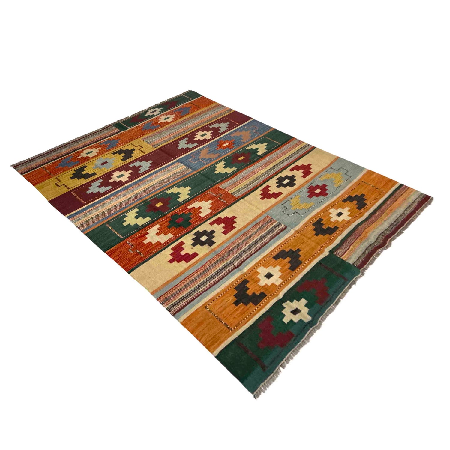 Handmade Multi Kilim Geometric 5x8 ft