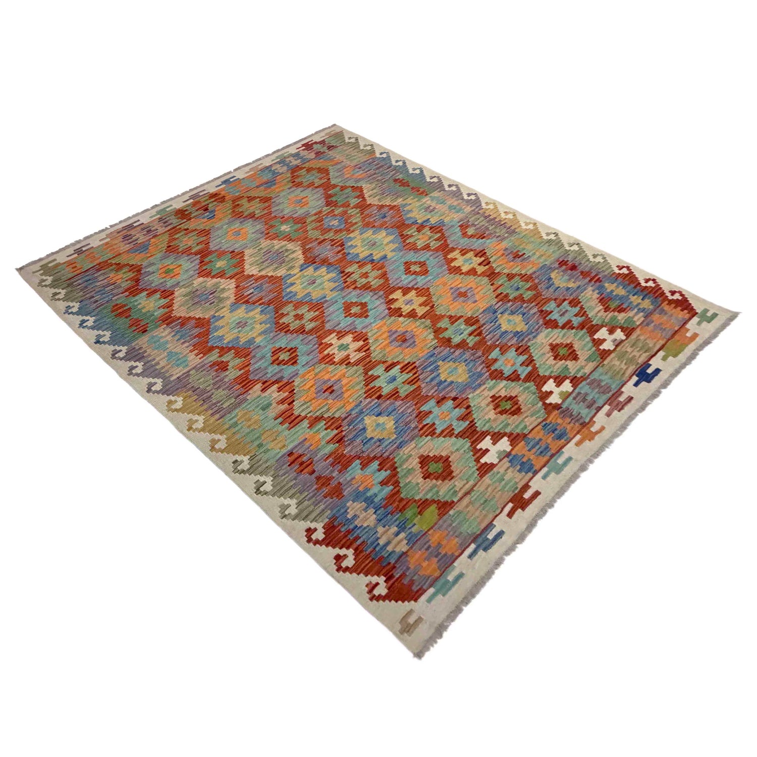 Handmade Multi Kilim Geometric 5x8 ft
