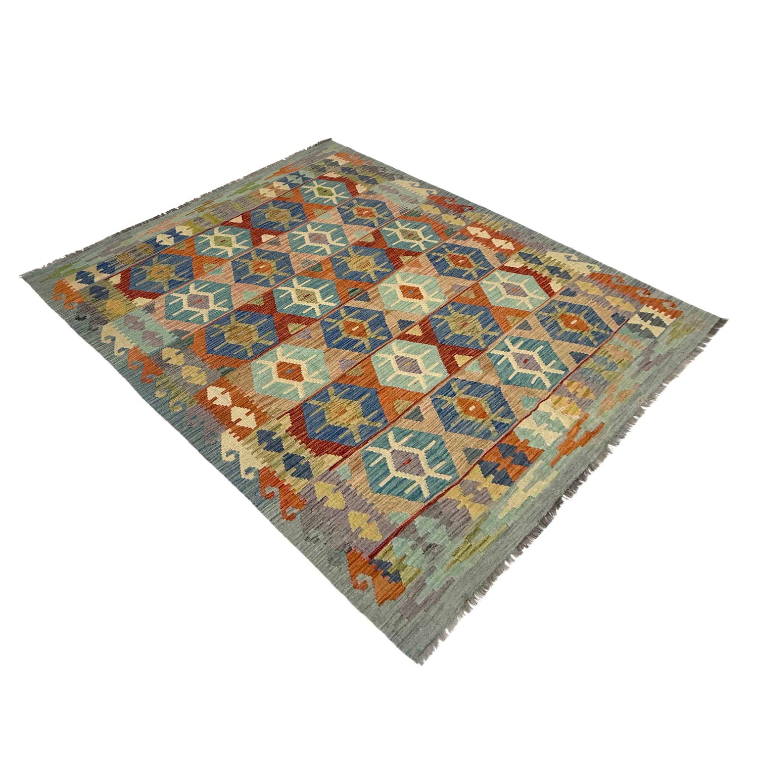 Handmade Multi Kilim Geometric 5x8 ft