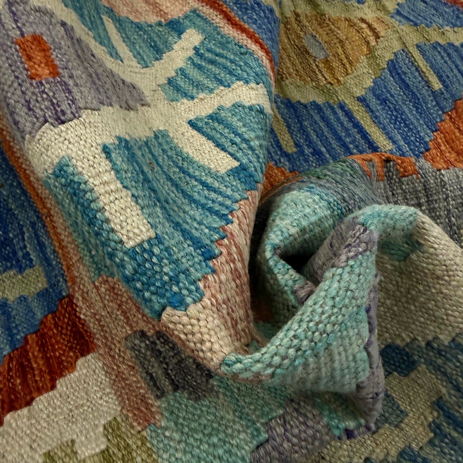 Handmade Multi Kilim Geometric 5x8 ft