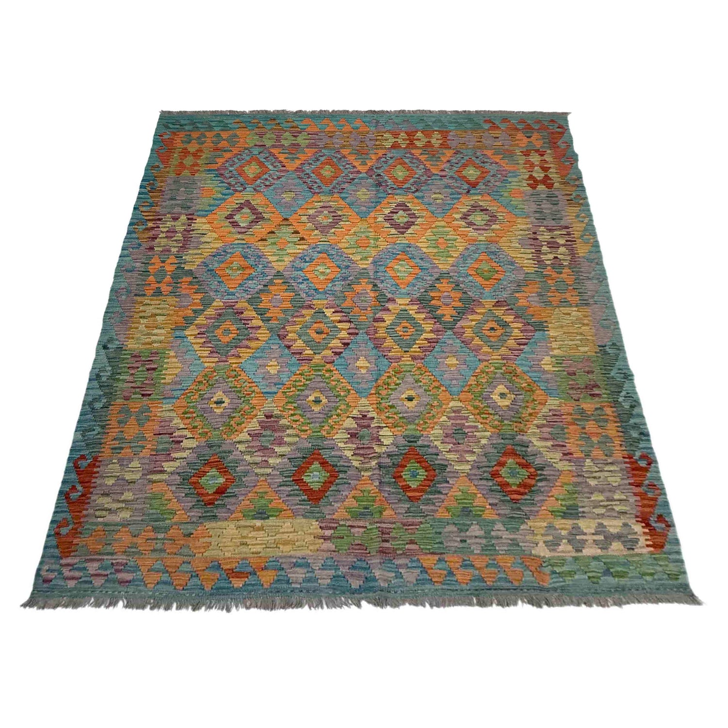 Handmade Multi Kilim Geometric 5x8 ft