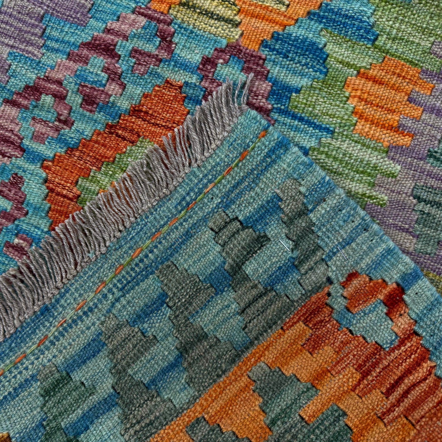 Handmade Multi Kilim Geometric 5x8 ft
