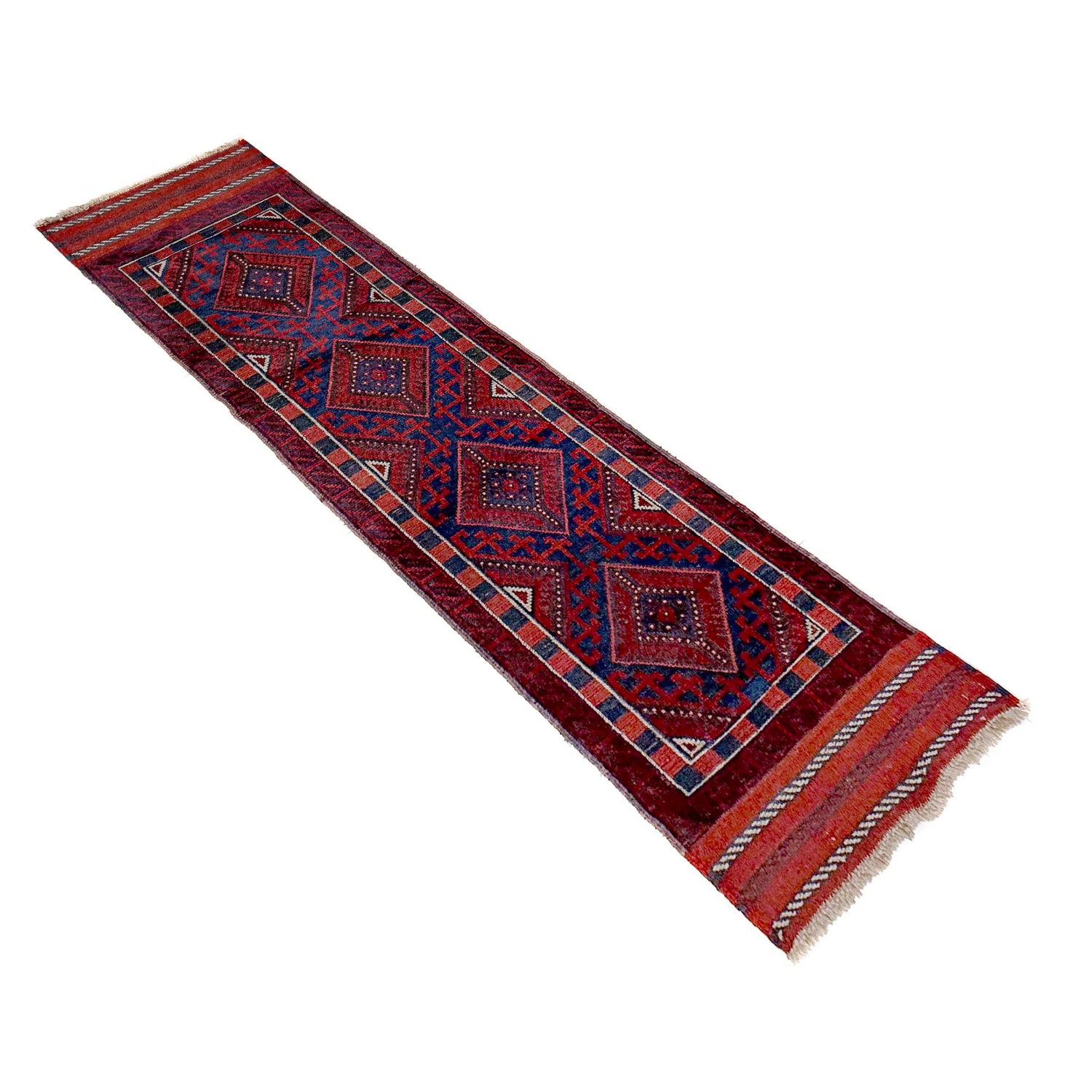 Mashwani Runner Rug Handmade Deep Red Geometric 8' Runner