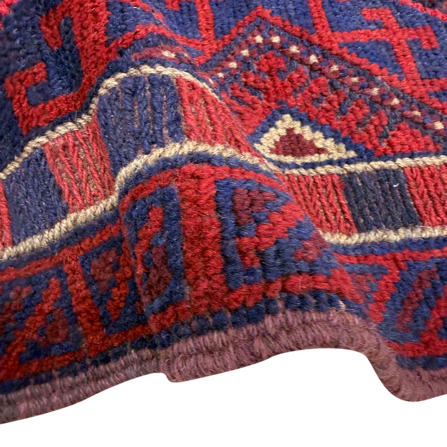 Mashwani Runner Rug Handmade Deep Red Geometric 8' Runner