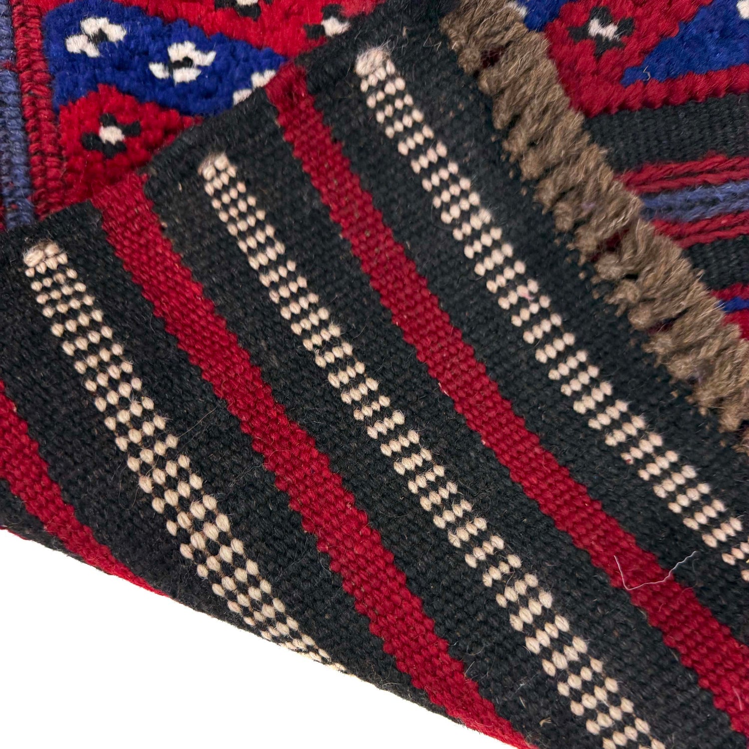 Mashwani Area Rug Runner Handmade Deep Red Geometric 8'