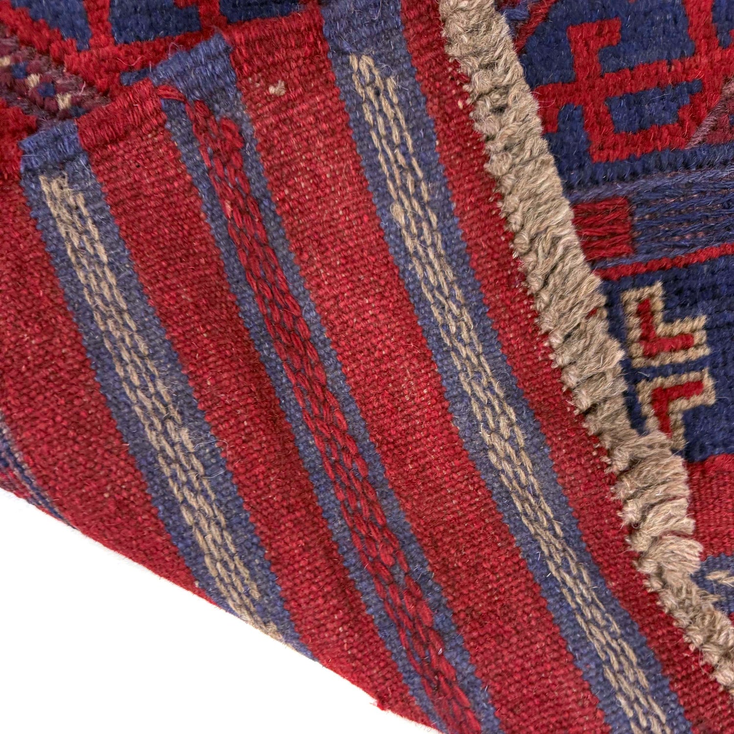 Mashwani Runner Handmade Deep Red Geometric 8' Runner