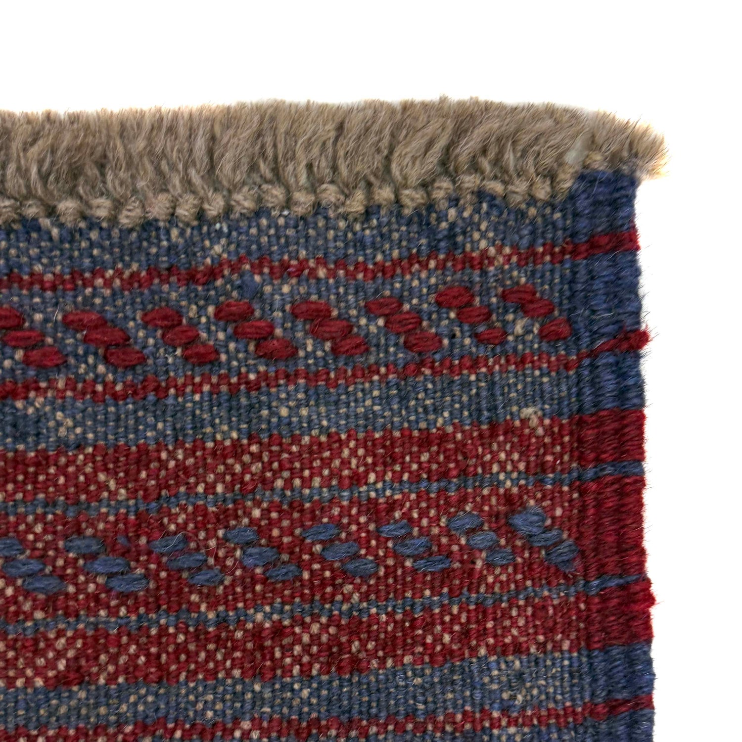 Mashwani Area Rug Runner Handmade Deep Red Geometric 8'