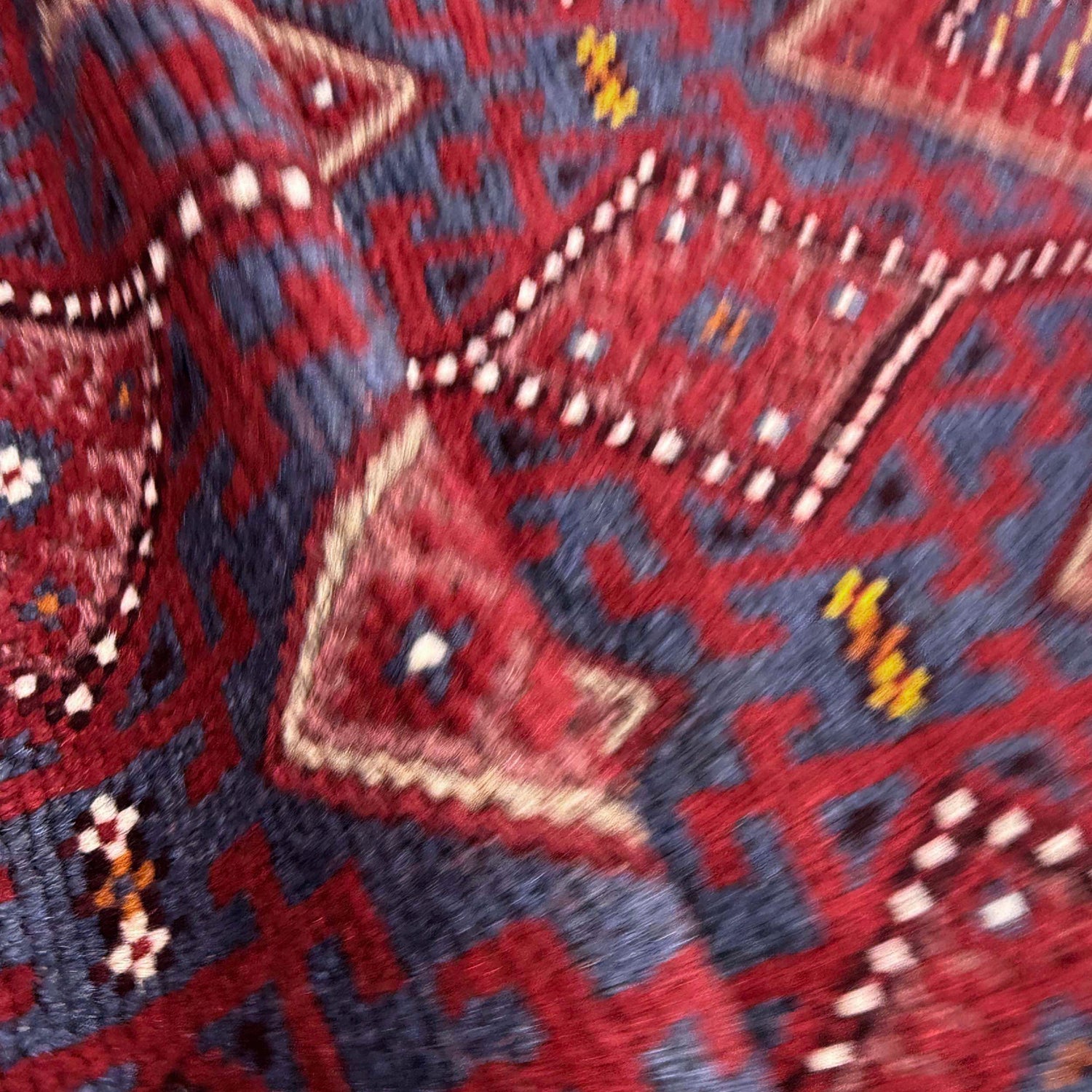 Mashwani Area Rug Runner Handmade Deep Red Geometric 8'