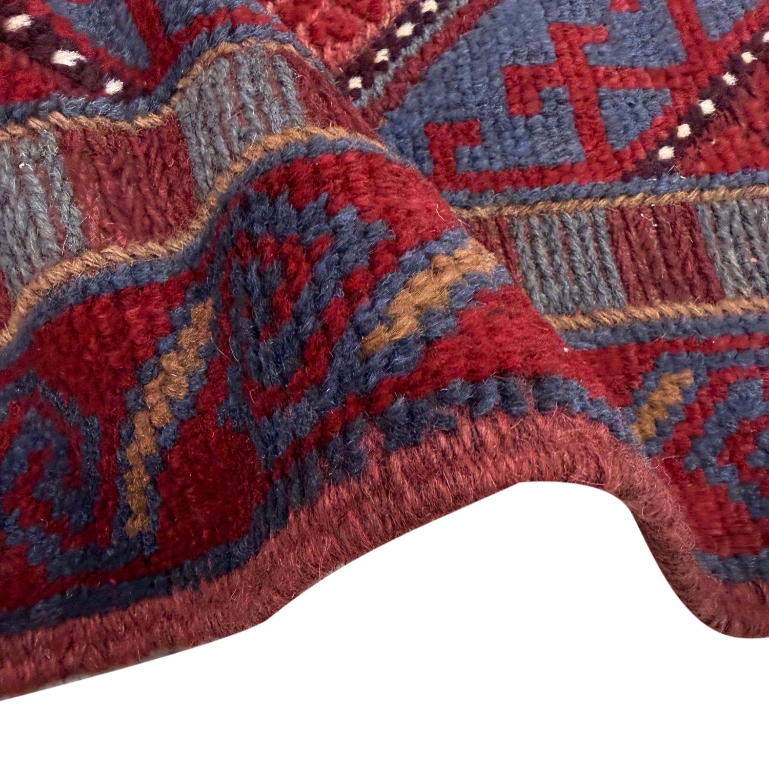 Mashwani Runner Rug Handmade Deep Red Geometric 8' Runner
