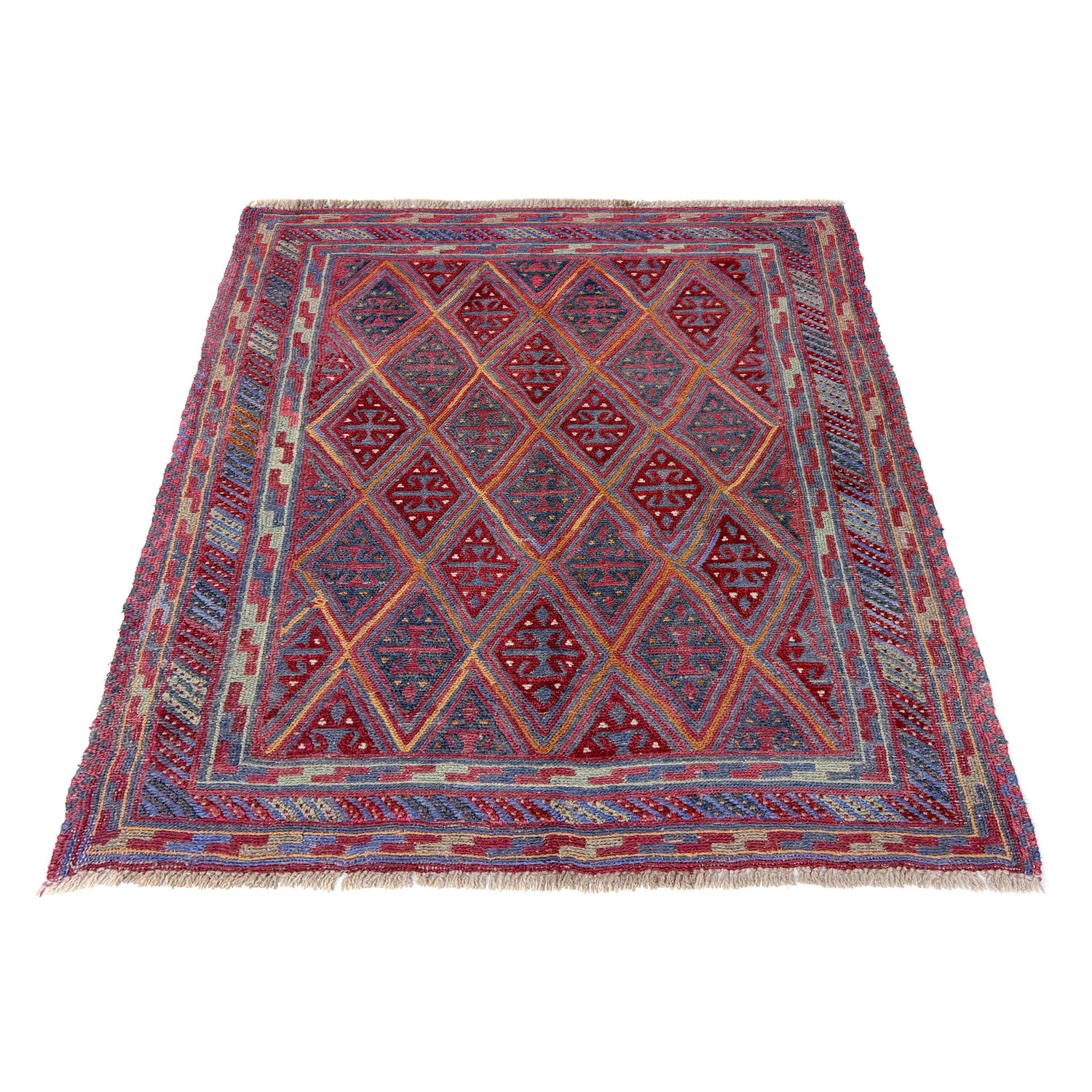 Mashwani Runner Rug Handmade Multi Geometric 4x4 ft
