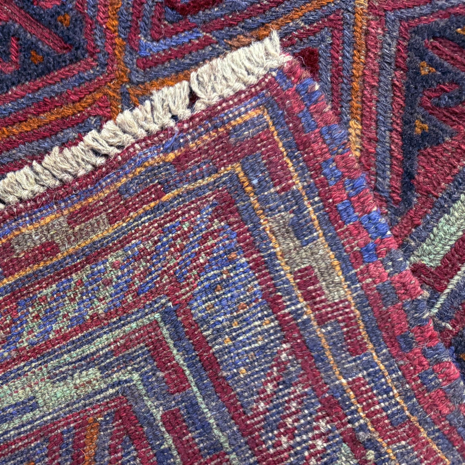 Mashwani Runner Rug Handmade Multi Geometric 4x4 ft