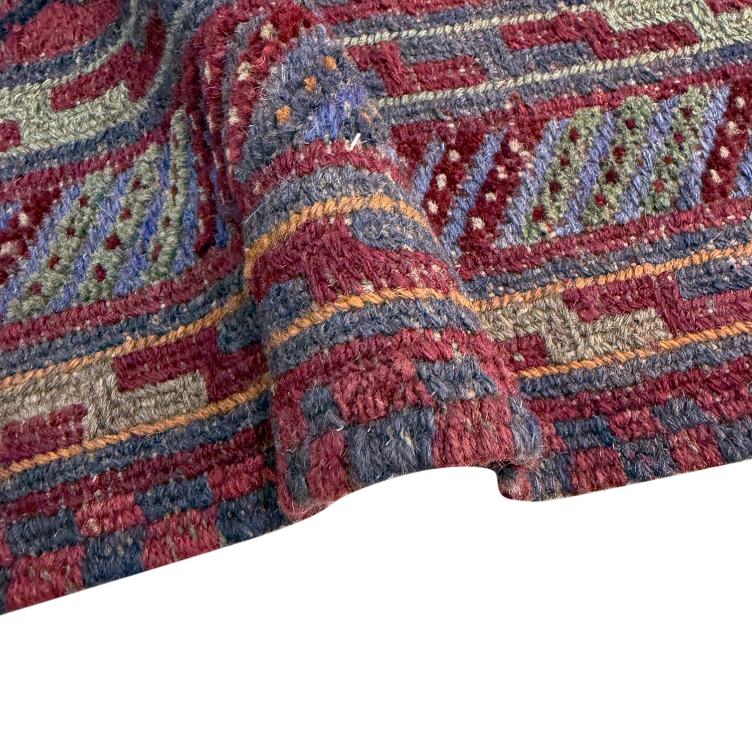 Mashwani Runner Rug Handmade Multi Geometric 4x4 ft