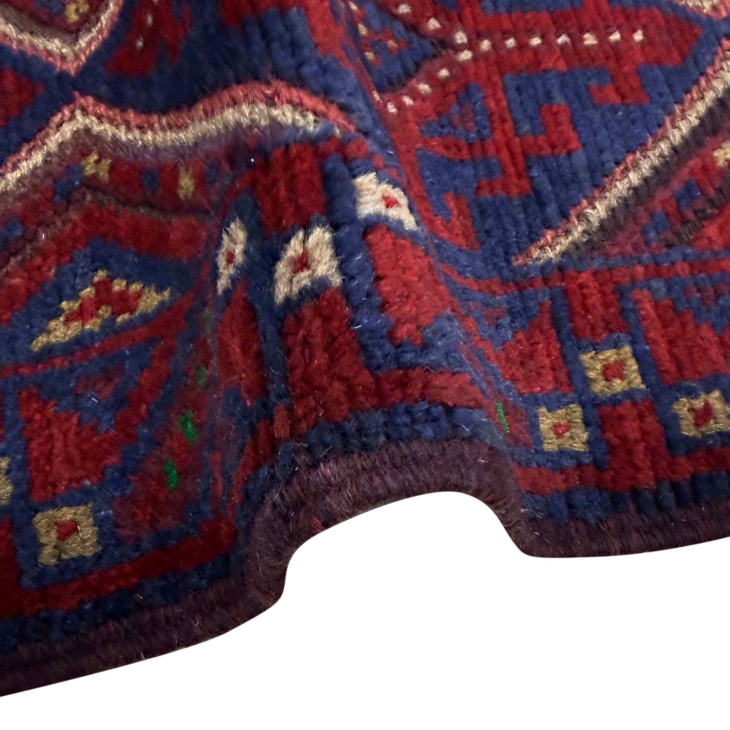 Mashwani Runner Handmade Deep Red Geometric 8' Runner