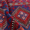 Mashwani Area Rug Runner Handmade Deep Red Geometric 8'