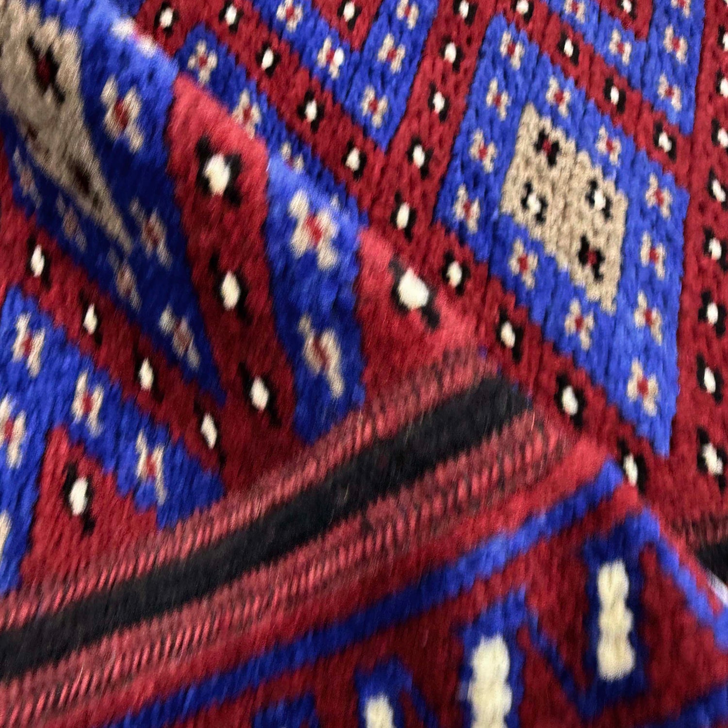 Mashwani Runner Rug Handmade Blue Geometric 8' Runner