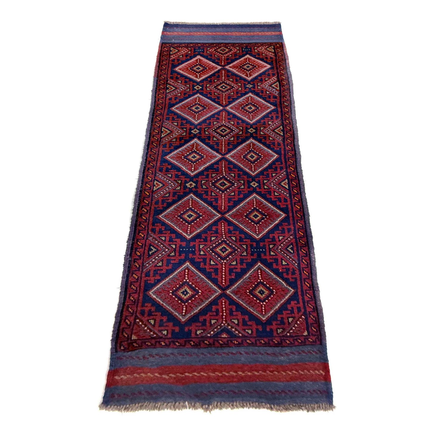 Mashwani Runner Handmade Red Geometric 8' Runner