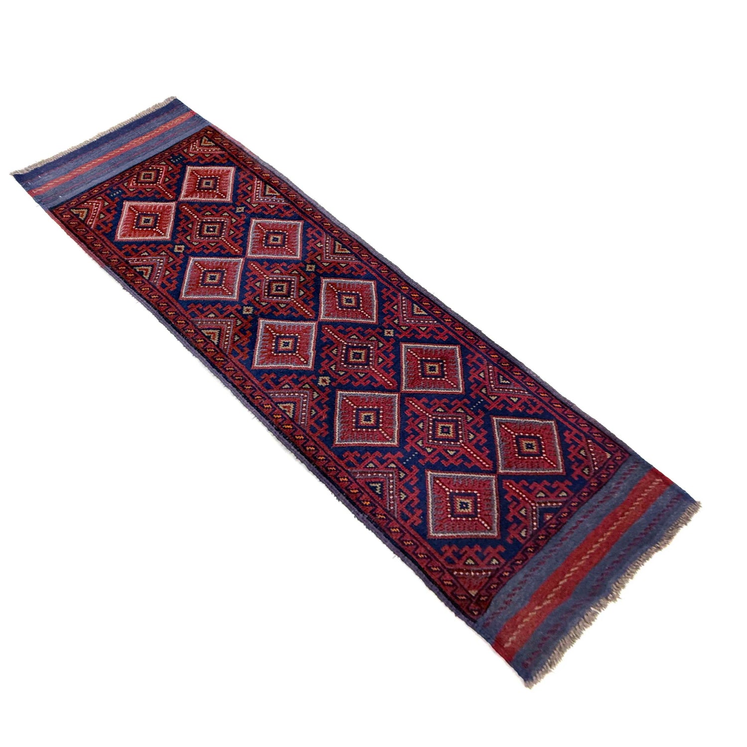 Mashwani Runner Handmade Red Geometric 8' Runner