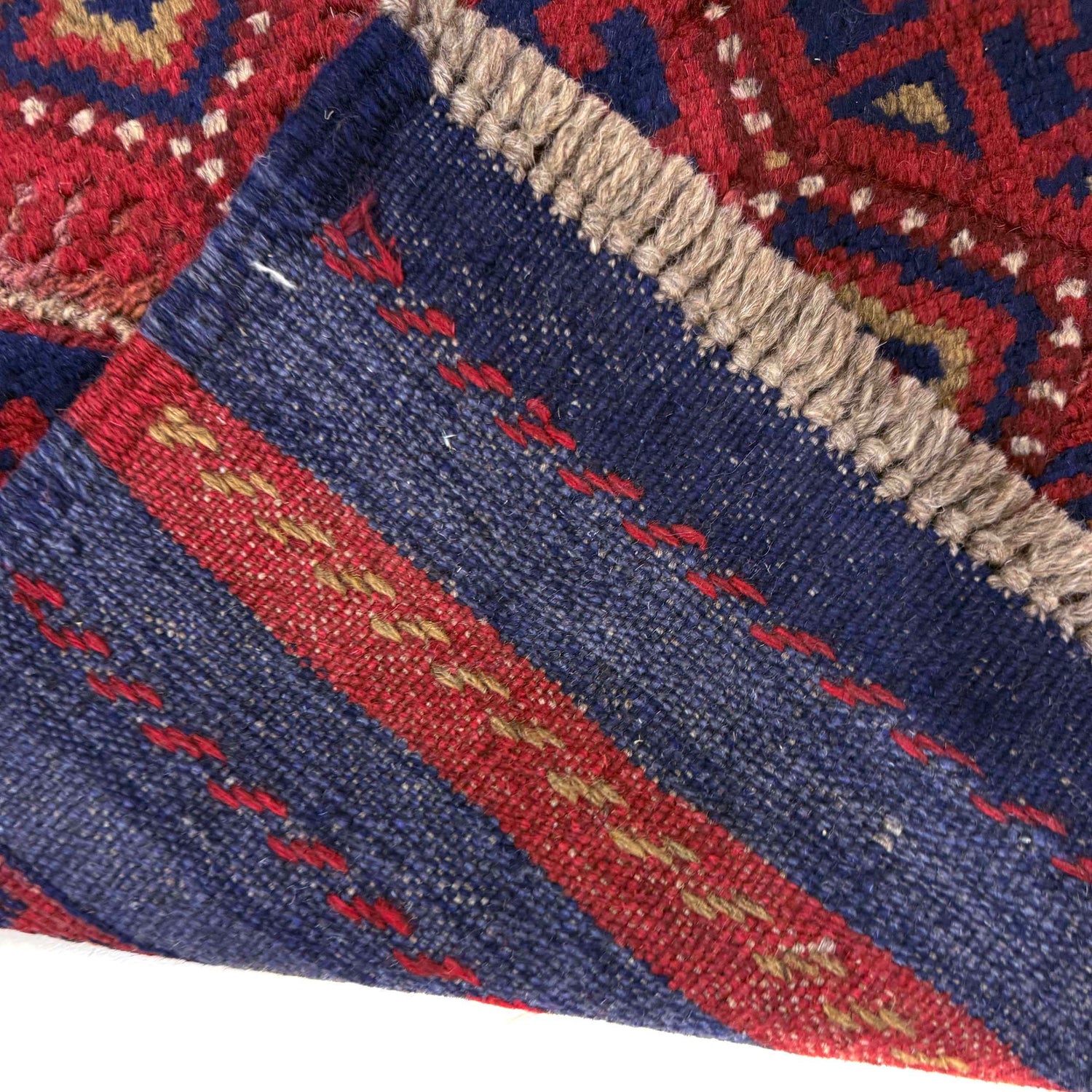 Mashwani Runner Handmade Red Geometric 8' Runner