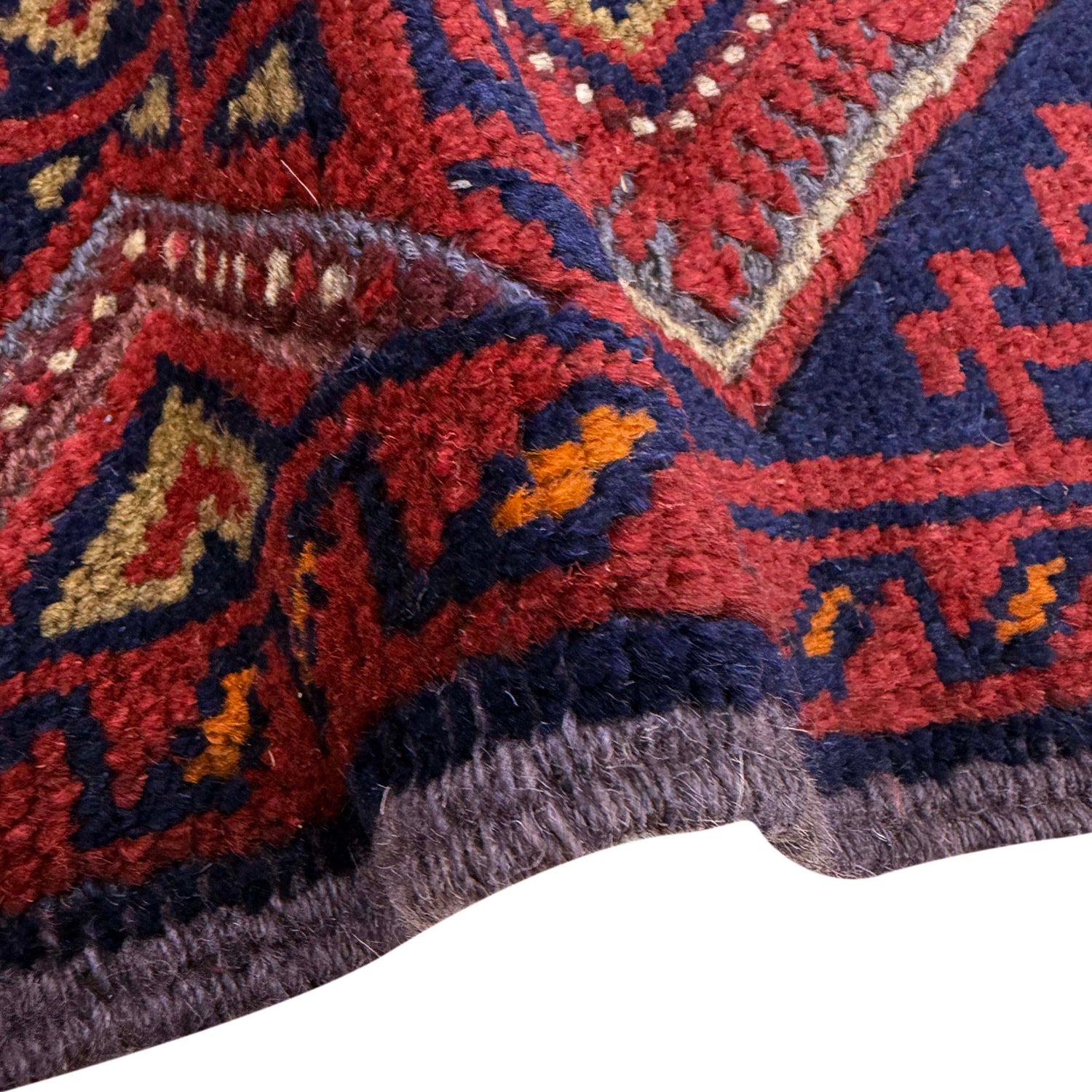 Mashwani Runner Handmade Red Geometric 8' Runner