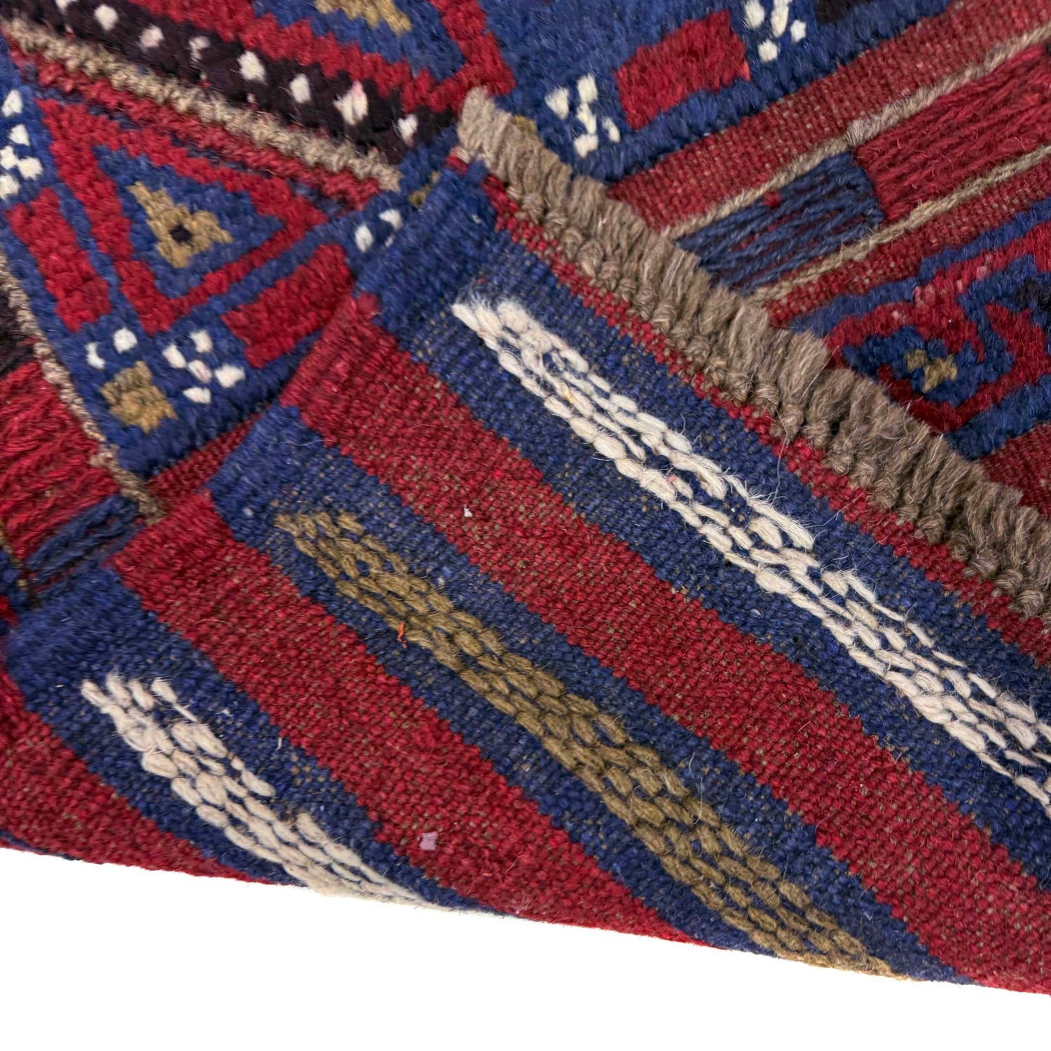 Mashwani Area Rug Runner Handmade Red Geometric 8' Runner