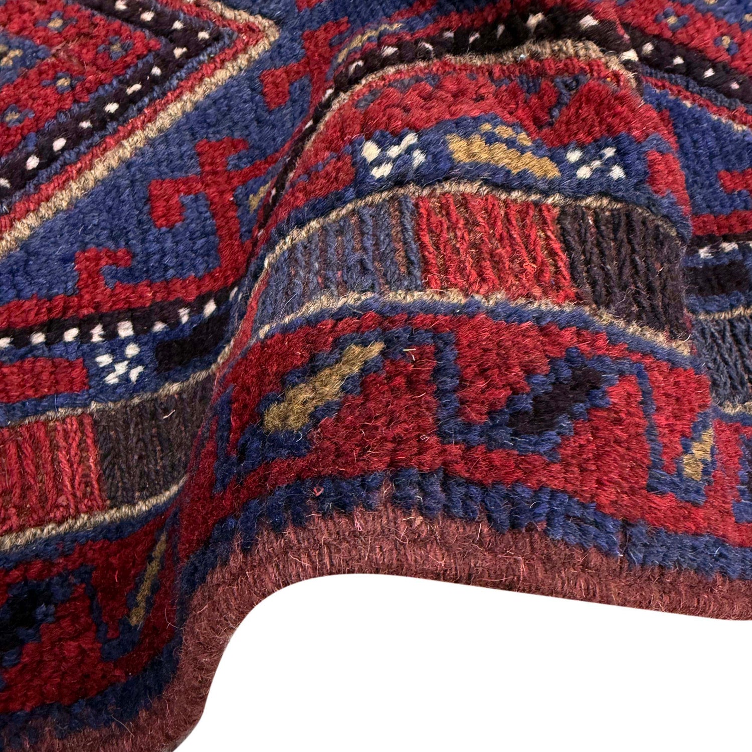Mashwani Area Rug Runner Handmade Red Geometric 8' Runner