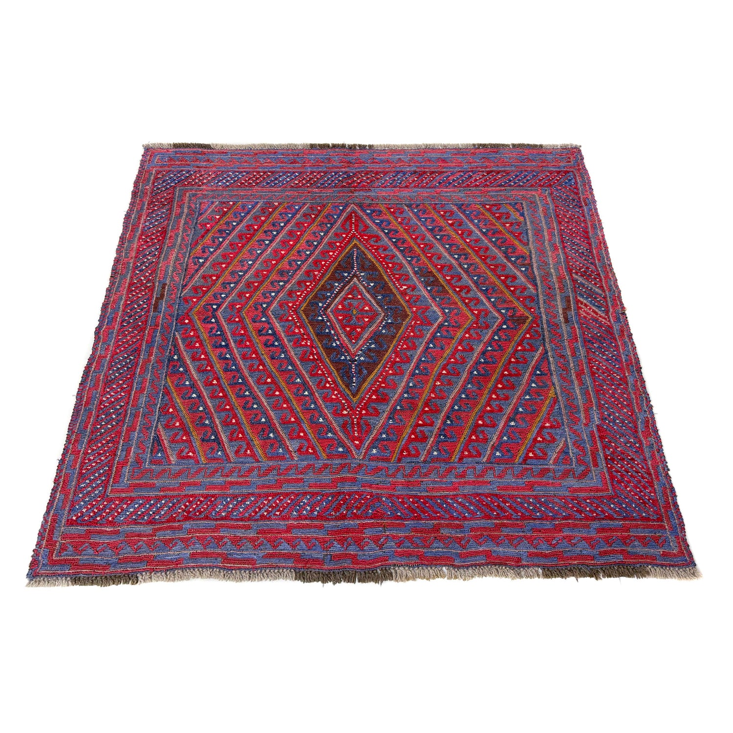 Mashwani Runner Rug Handmade Multi Geometric 4x4 ft