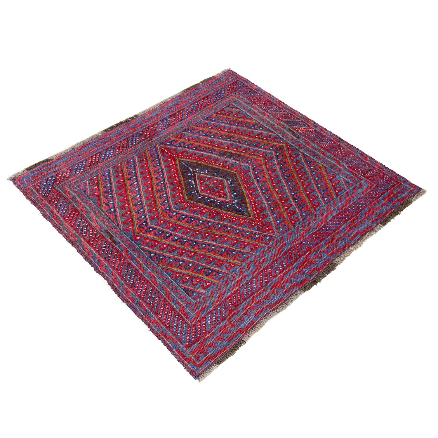 Mashwani Runner Rug Handmade Multi Geometric 4x4 ft