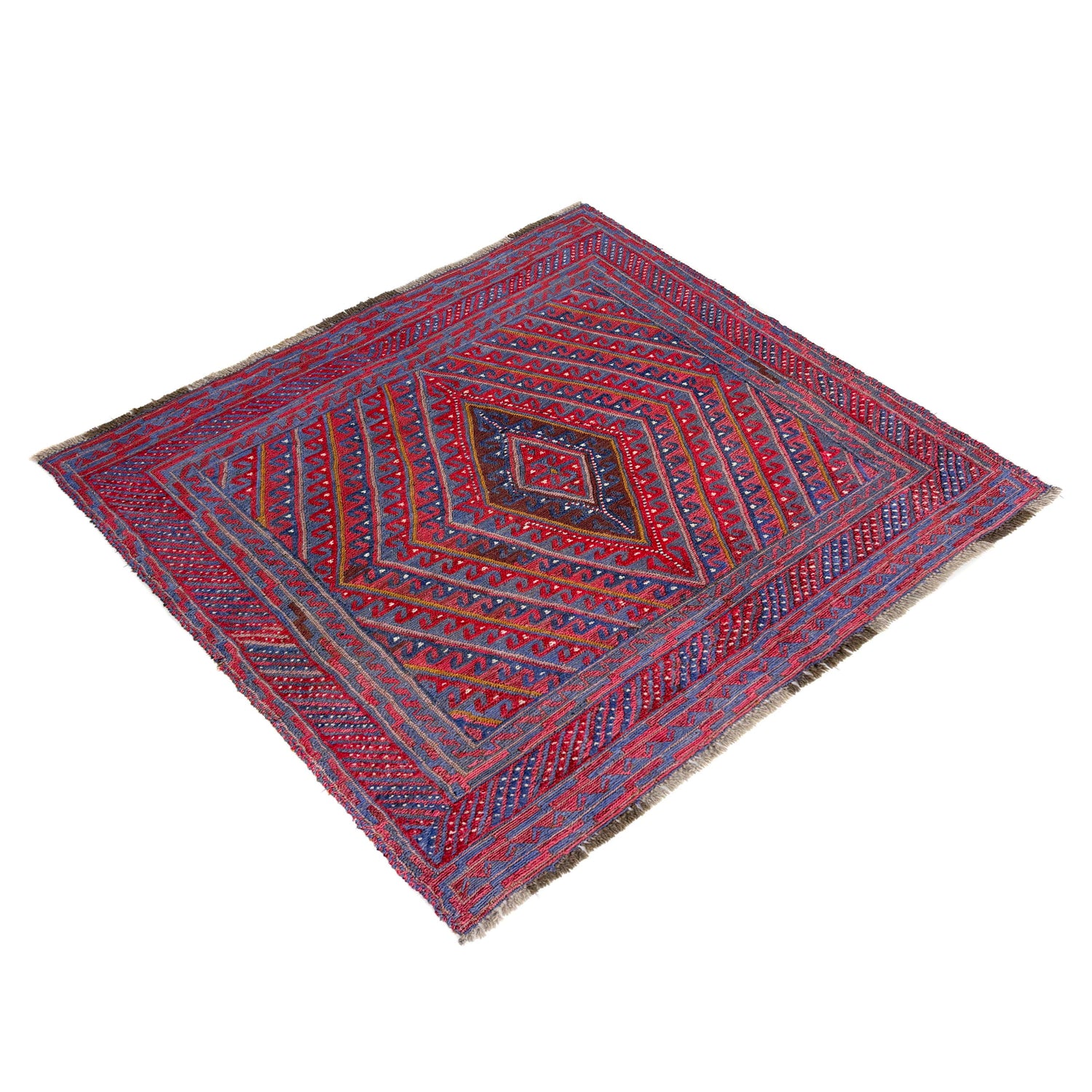 Mashwani Runner Rug Handmade Multi Geometric 4x4 ft