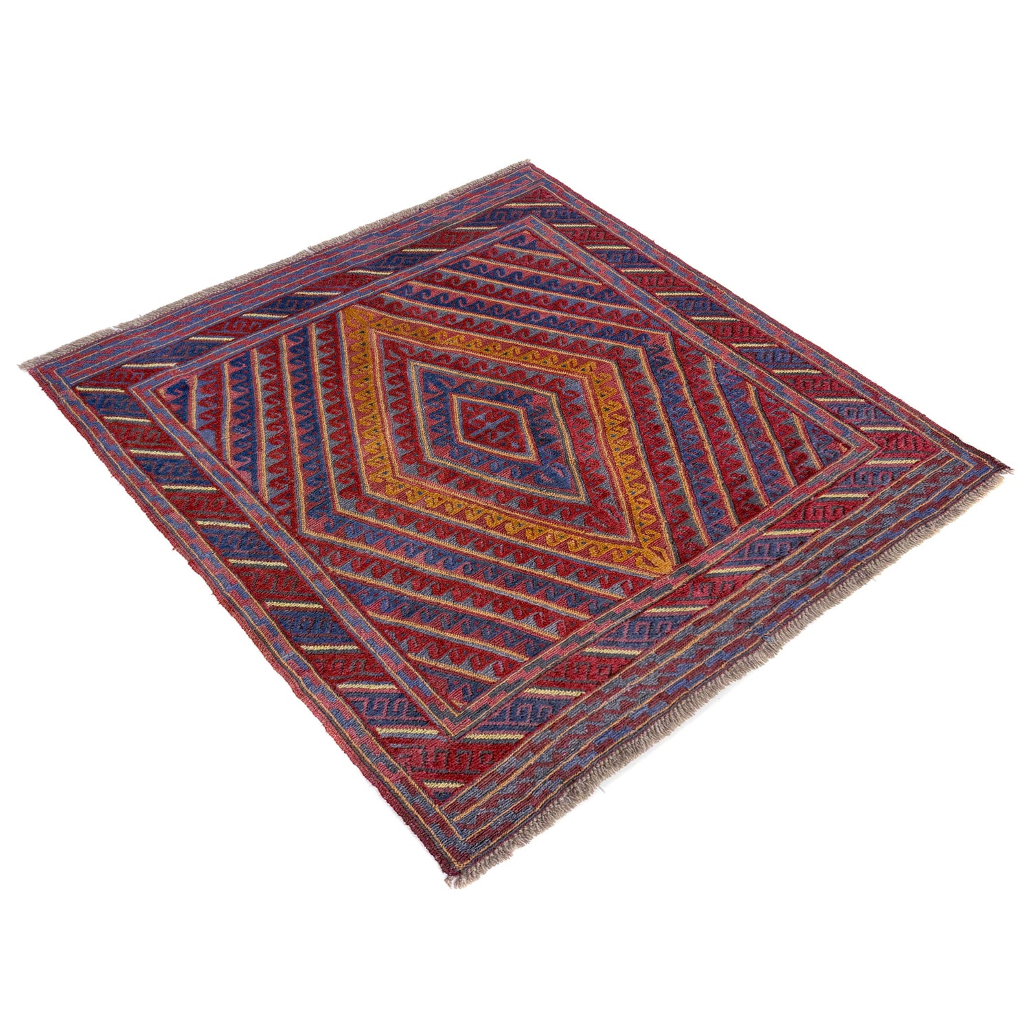 Mashwani Runner Rug Handmade Multi Geometric 4x4 ft