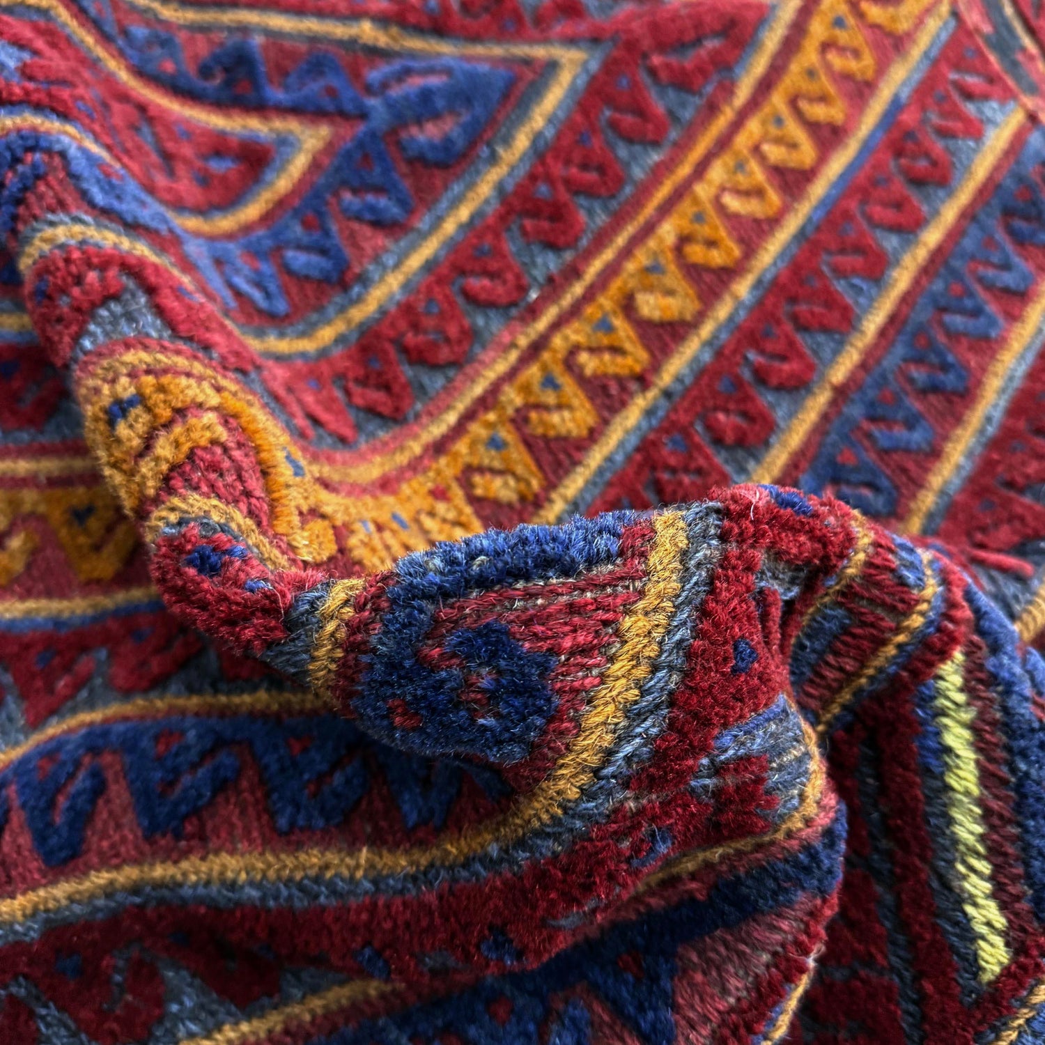 Mashwani Runner Rug Handmade Multi Geometric 4x4 ft