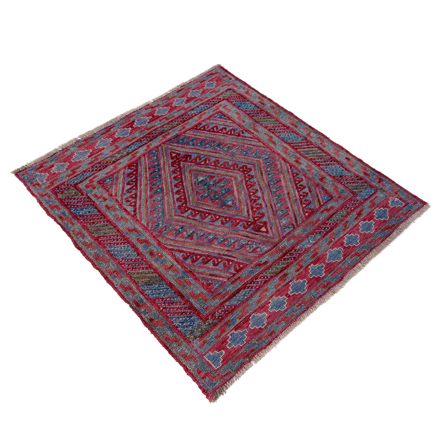 Mashwani Runner Rug Handmade Multi Geometric 4x4 ft