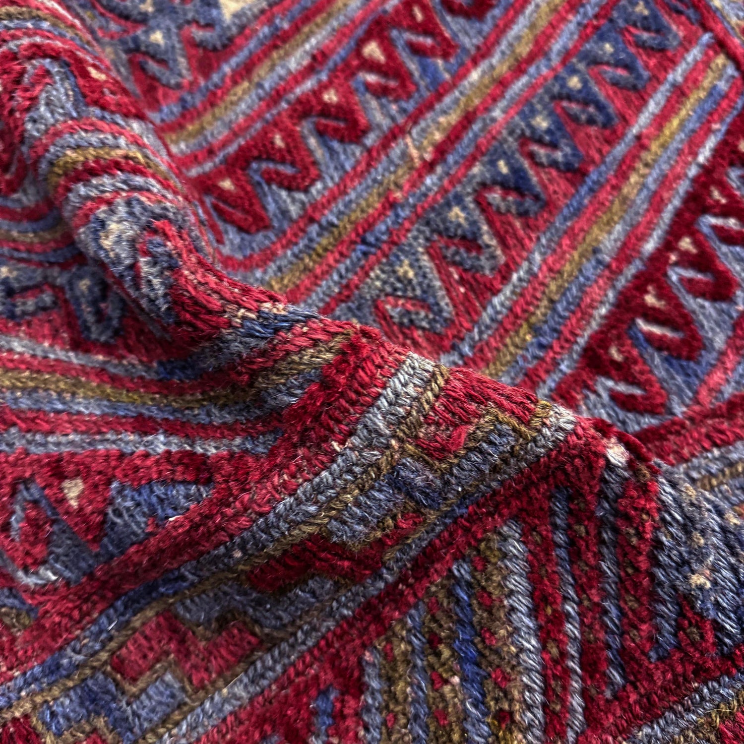Mashwani Runner Rug Handmade Multi Geometric 4x4 ft