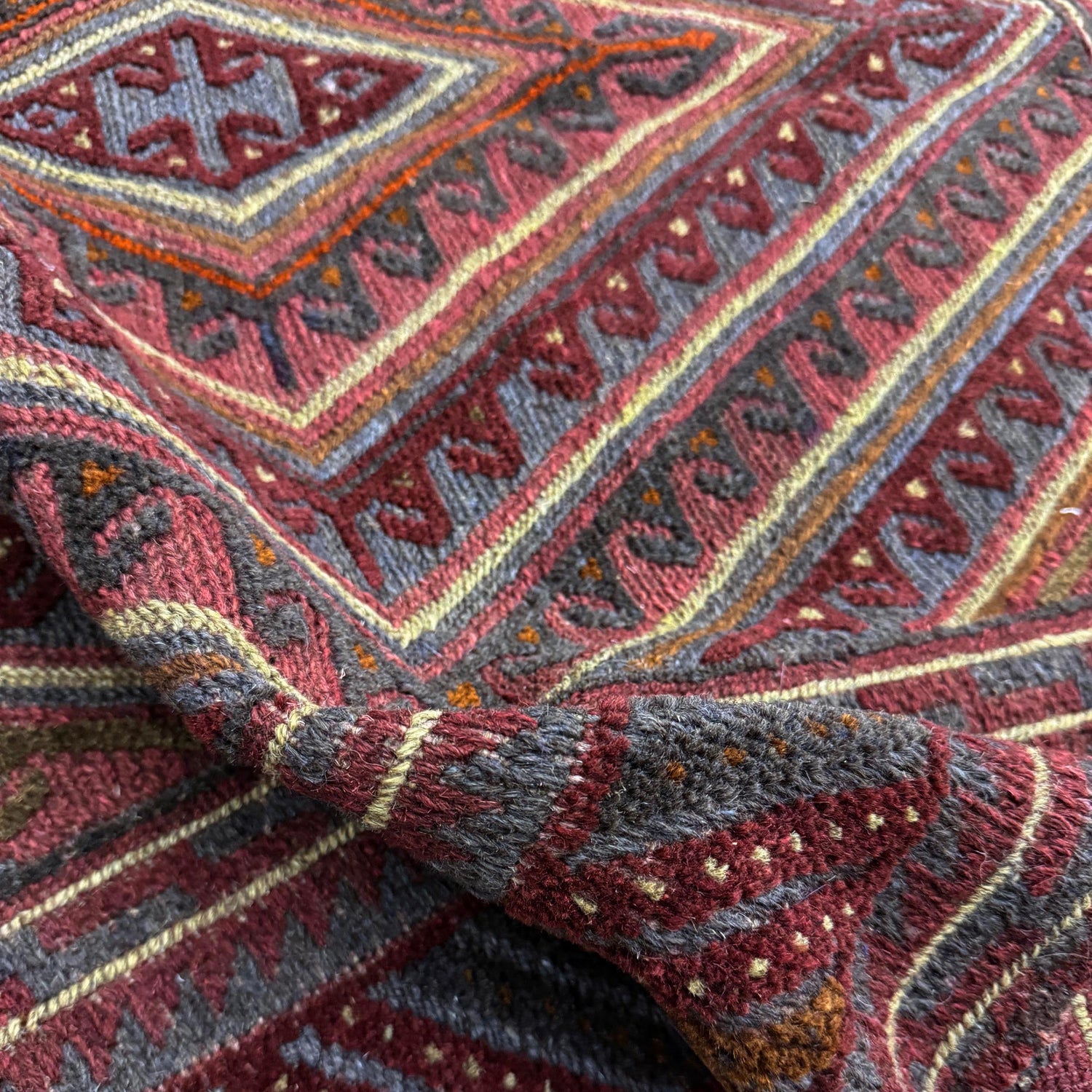 Mashwani Runner Rug Handmade Multi Geometric 4x4 ft