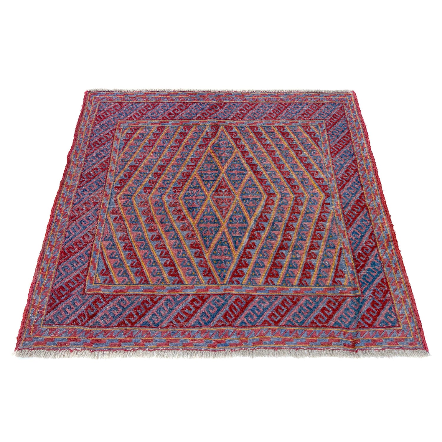 Mashwani Runner Rug Handmade Multi Geometric 4x4 ft