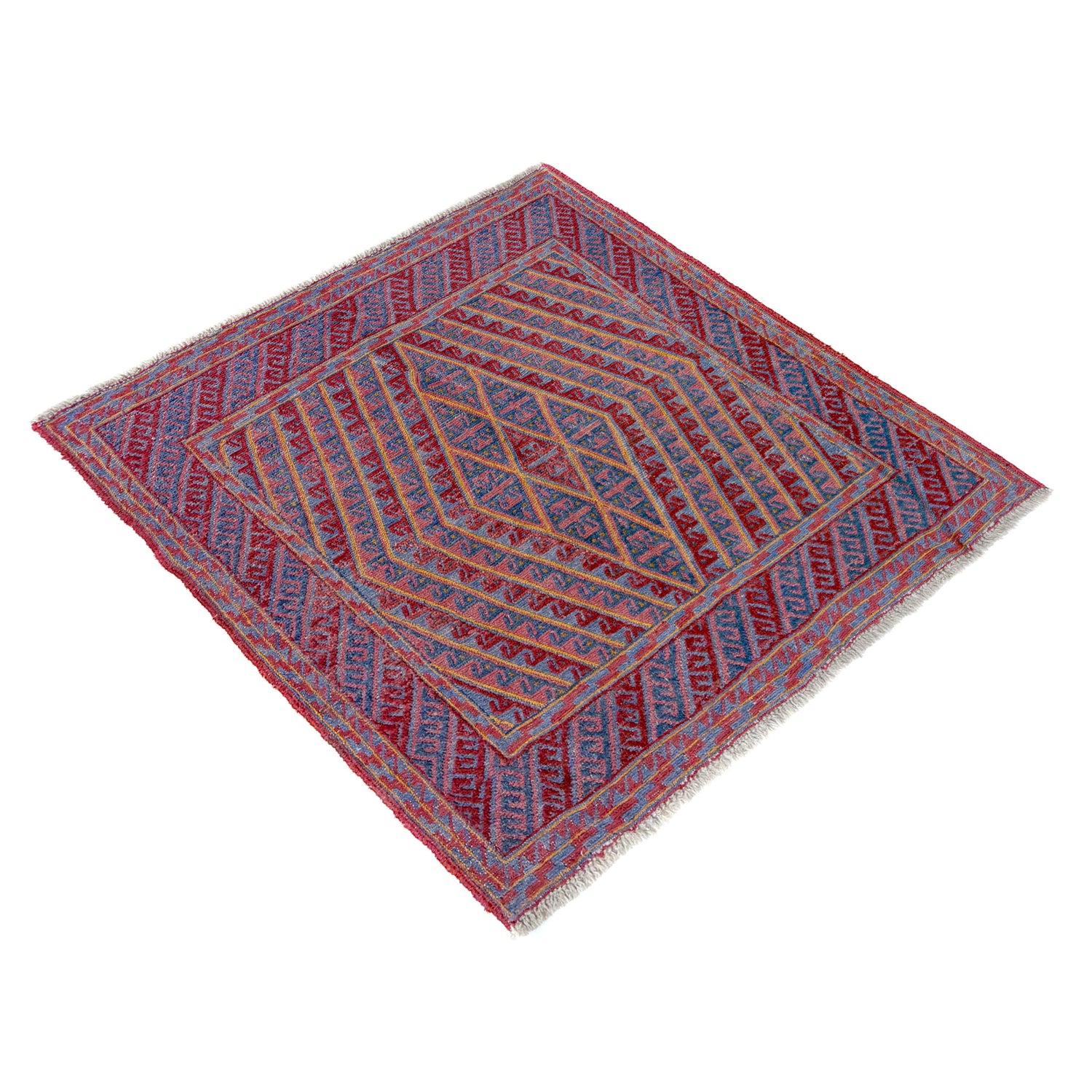 Mashwani Runner Rug Handmade Multi Geometric 4x4 ft
