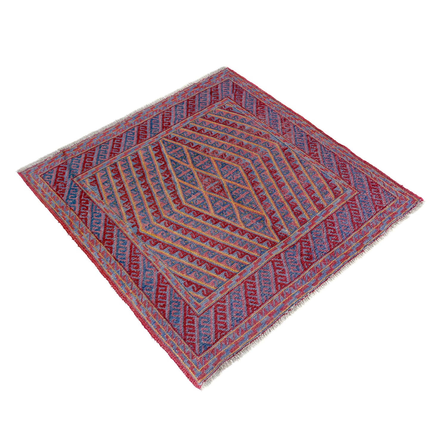Mashwani Runner Rug Handmade Multi Geometric 4x4 ft