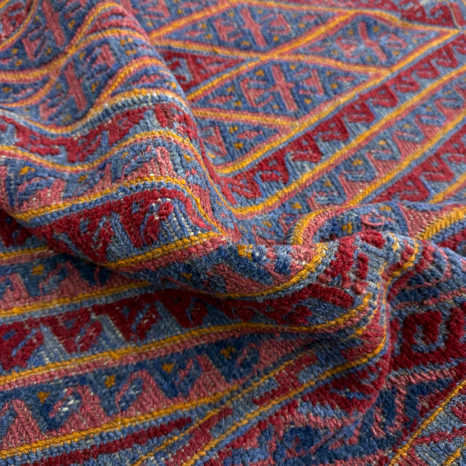 Mashwani Runner Rug Handmade Multi Geometric 4x4 ft