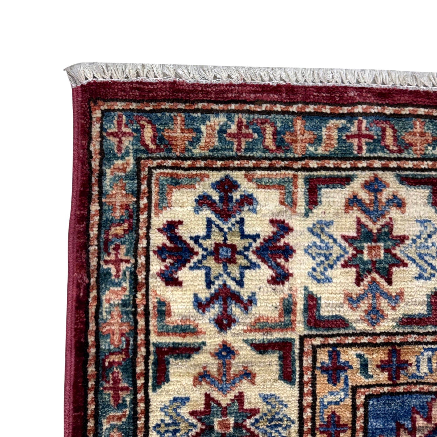 Kazak Rug Handmade Red Medallion 4x6 ft