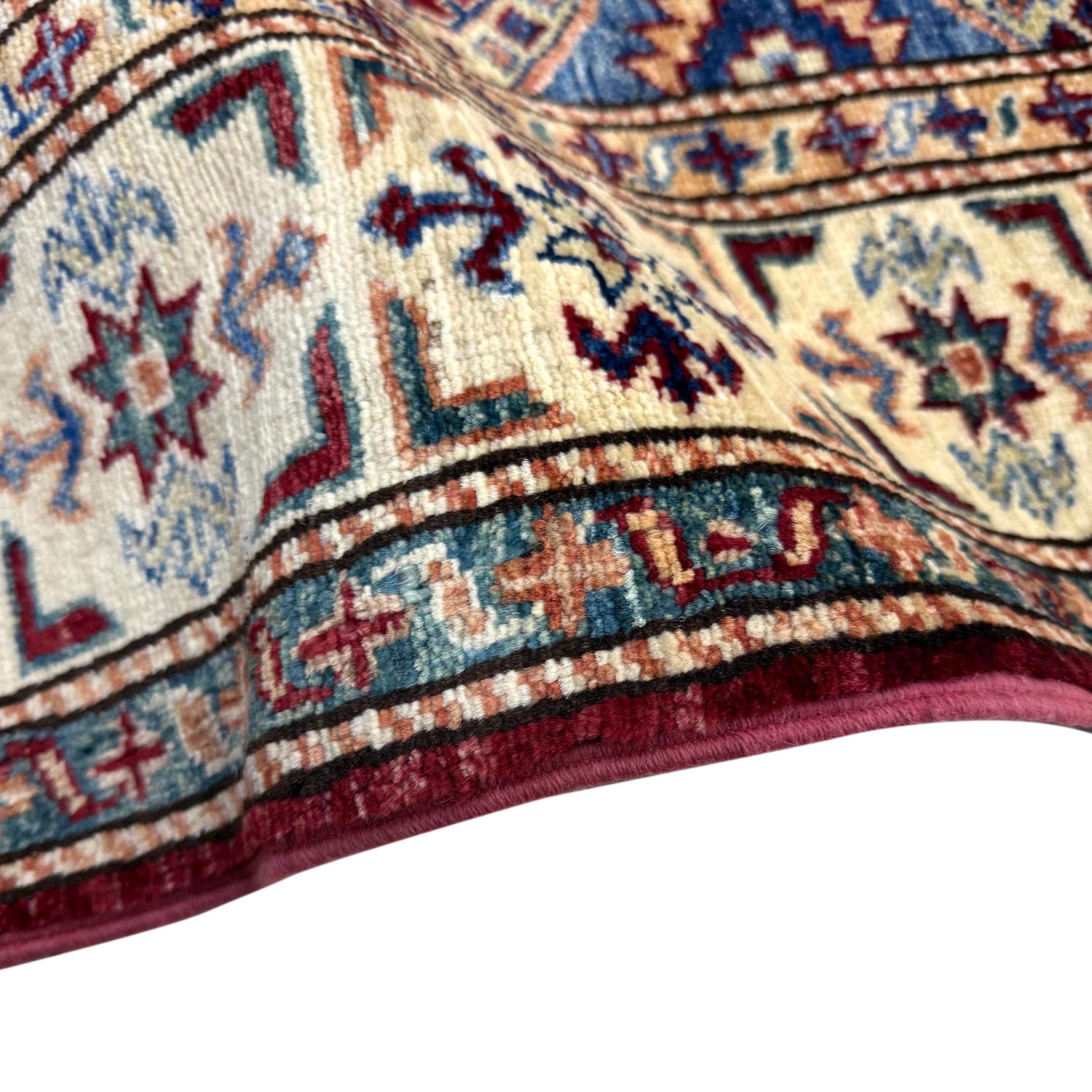 Kazak Rug Handmade Red Medallion 4x6 ft