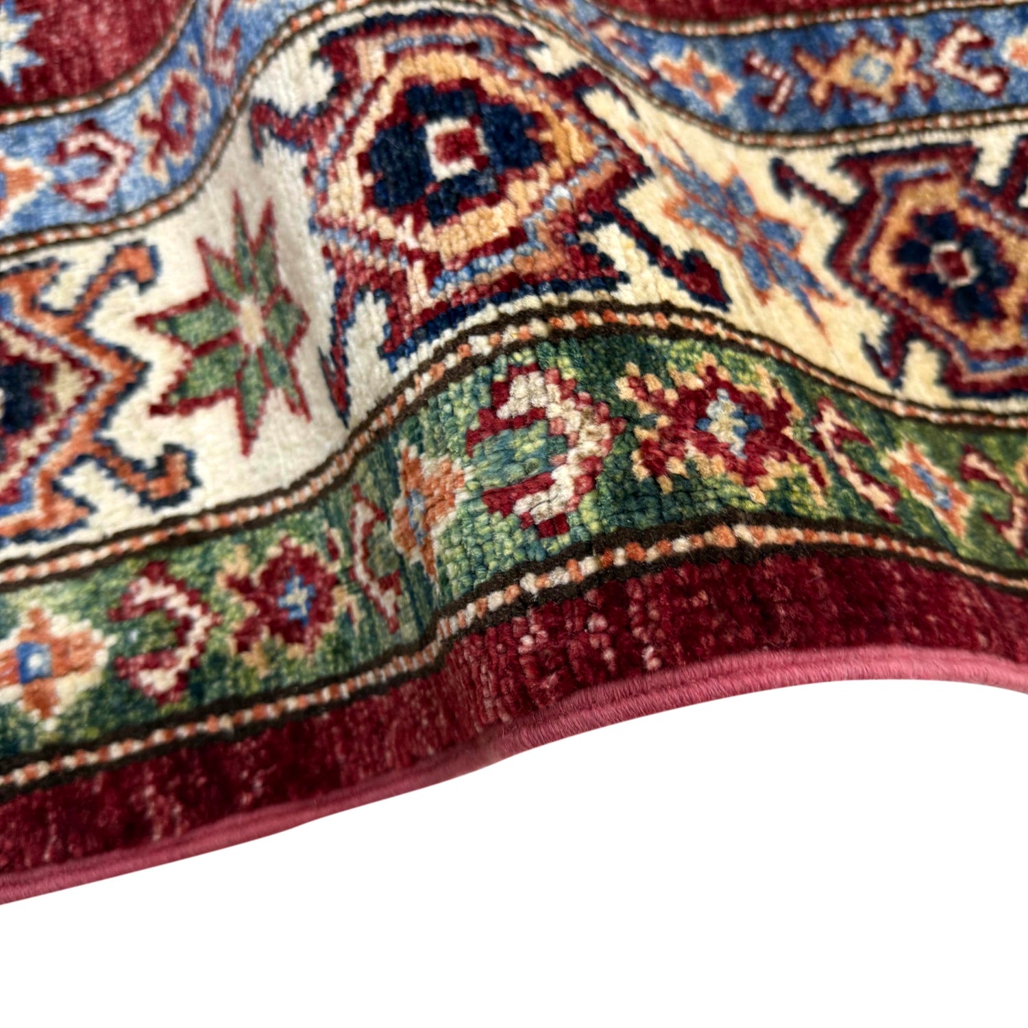 Kazak Rug Handmade Red Medallion 4x6 ft