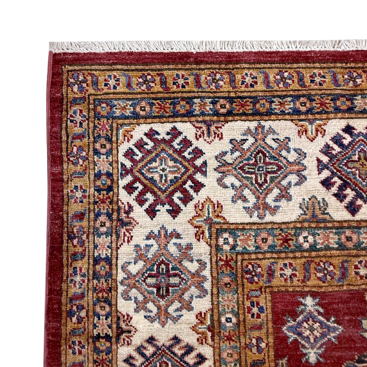 Kazak Rug Handmade Red Medallion 7x10 ft