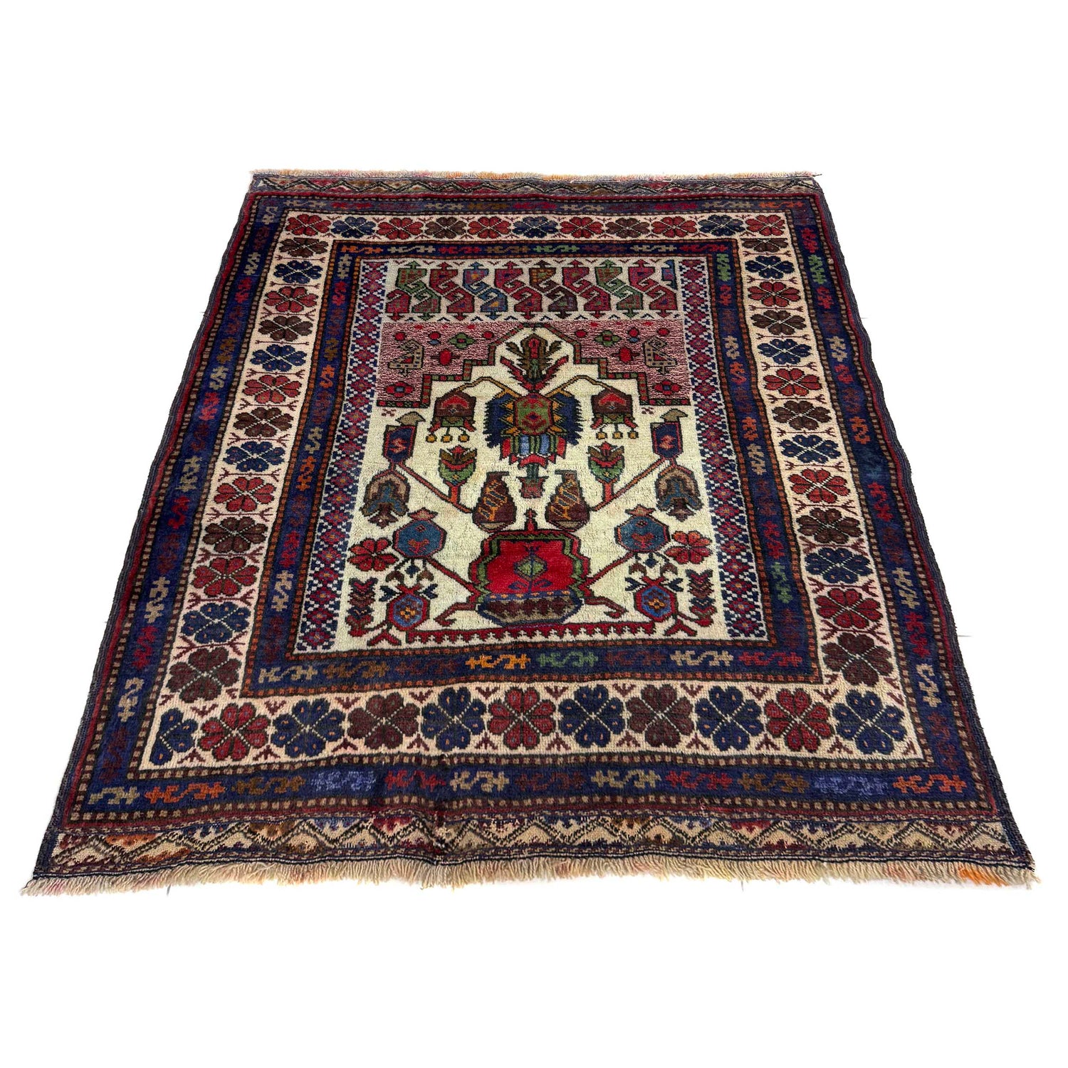 Baluchi Rug Handmade Multi Geometric 2x4 ft