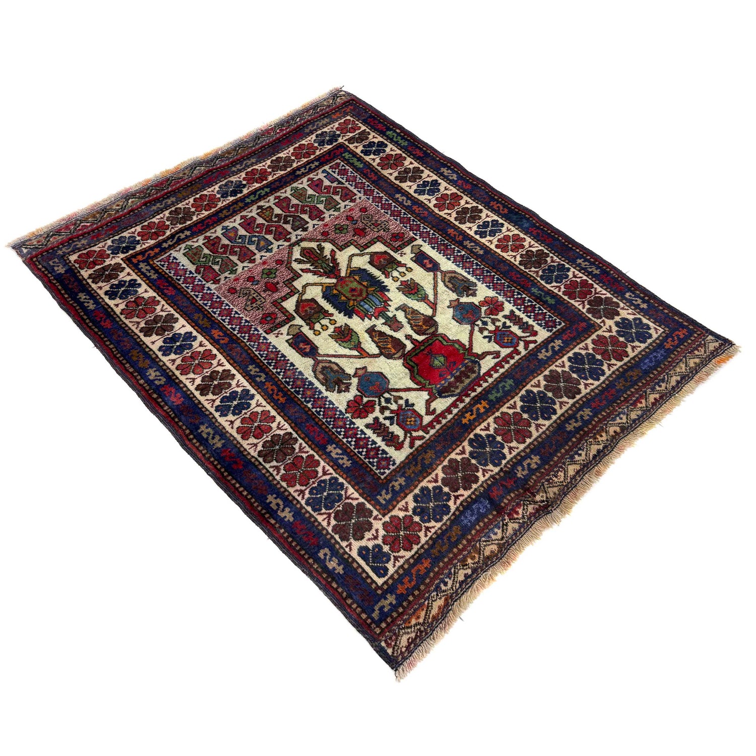 Baluchi Rug Handmade Multi Geometric 2x4 ft
