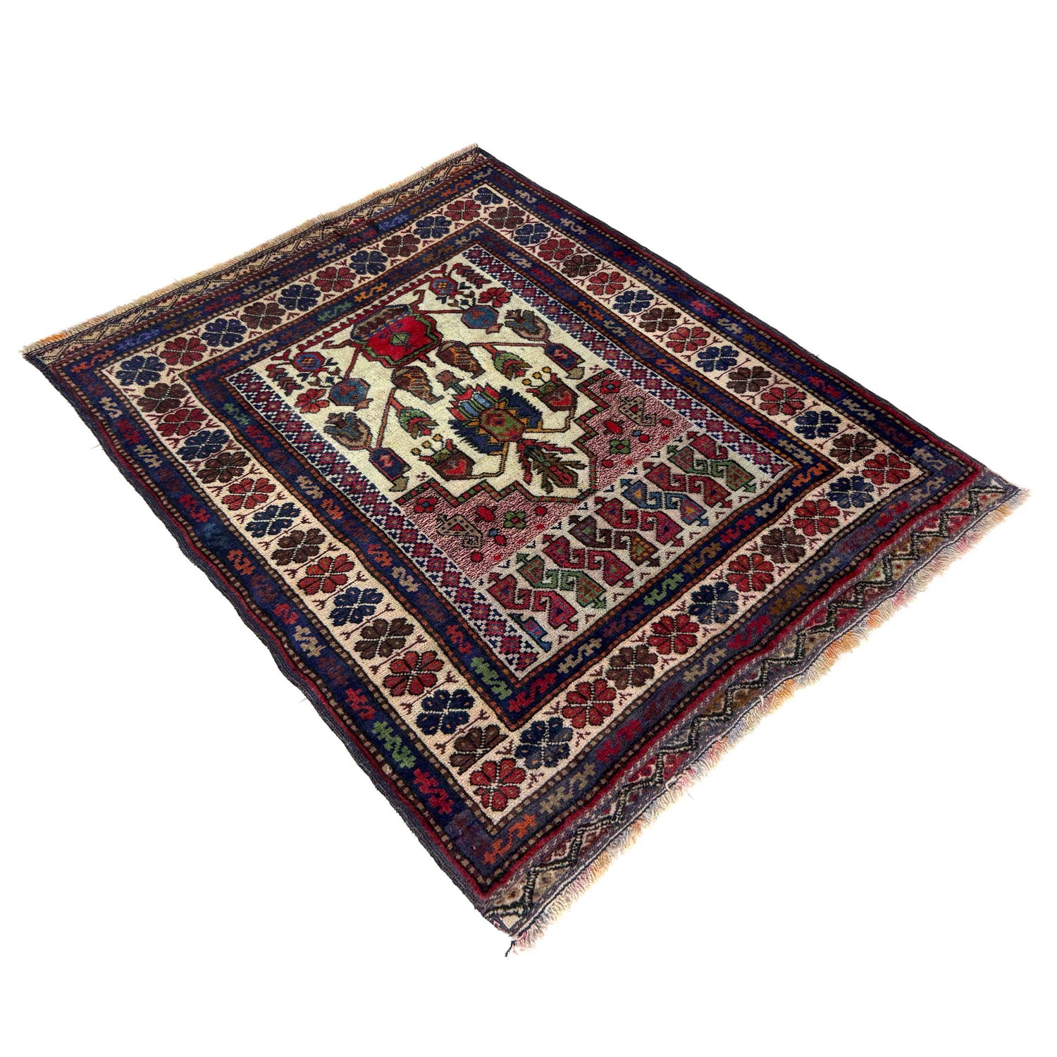Baluchi Rug Handmade Multi Geometric 2x4 ft