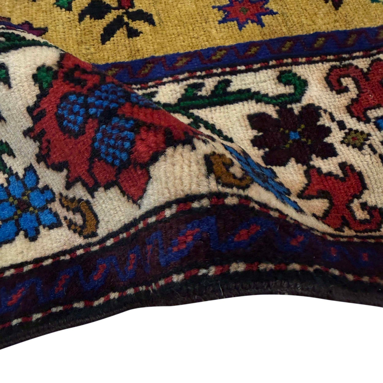 Baluchi Rug Handmade Yellow Geometric 2x4 ft