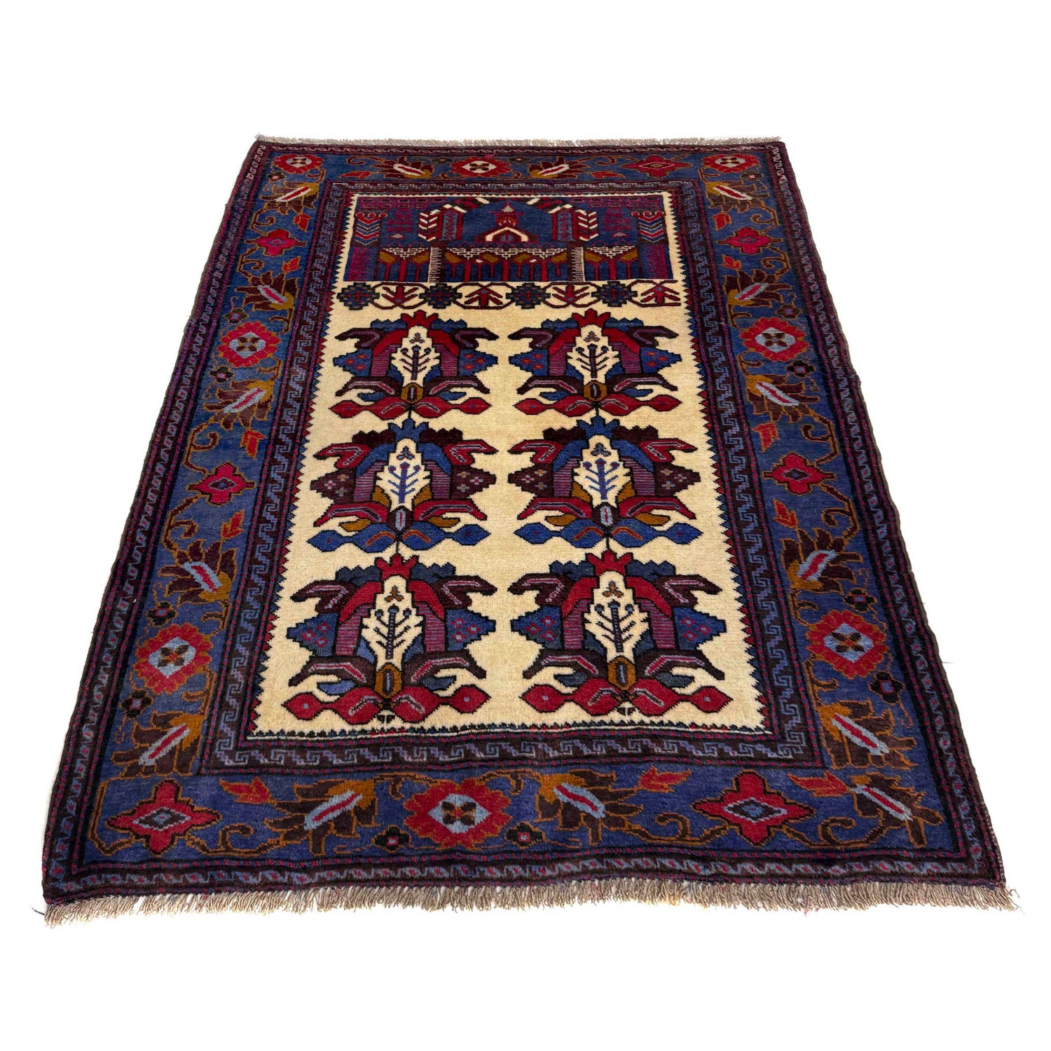 Baluchi Rug Handmade Multi Geometric 3x5 ft